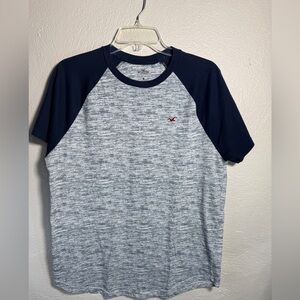 Hollister Raglan T-Shirt Gray Navy Baseball Tee Men’s Medium